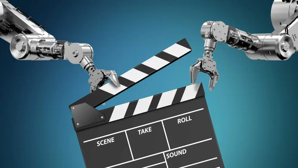 Robot arms closing a clapboard